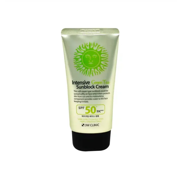 3W Clinic Intensive Green Tea Sunblock Cream SPF 50+PA+++