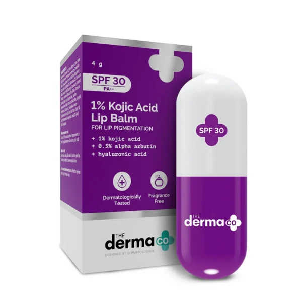 The Derma Co. 1% Kojic Acid Lip Balm SPF 30 For Pigmented Lips, 4 g