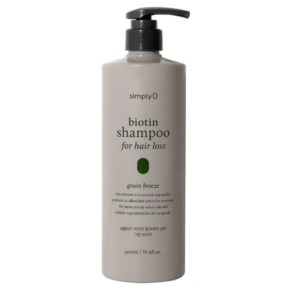 simplyO Biotin Shampoo for Hair Loss Green Breeze 500ml