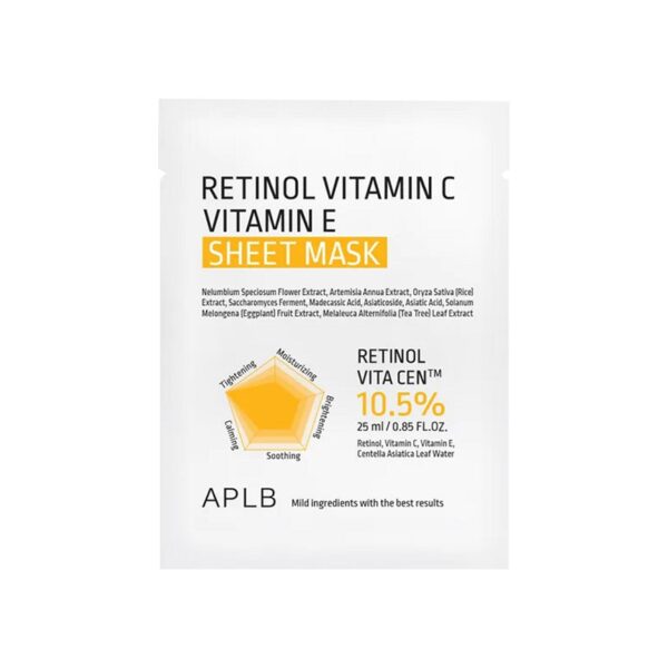 APLB Retinol Vitamin C Vitamin E Sheet Mask 25ml