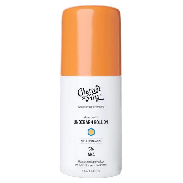 Chemist at play 5% AHA Underarm Roll-On with Lactic Acid for Odour Control (Aqua) - 40 ml