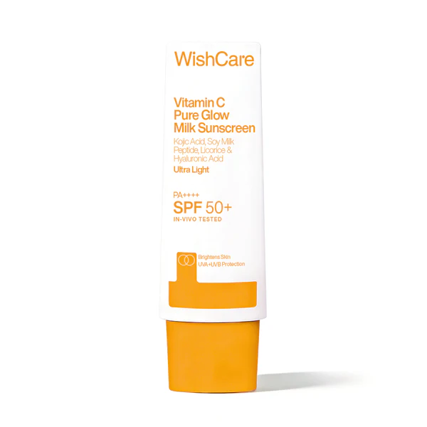Wish Care Vitamin C Pure Glow Milk Sunscreen Ultra Light SPF 50+ PA++++ 50gm