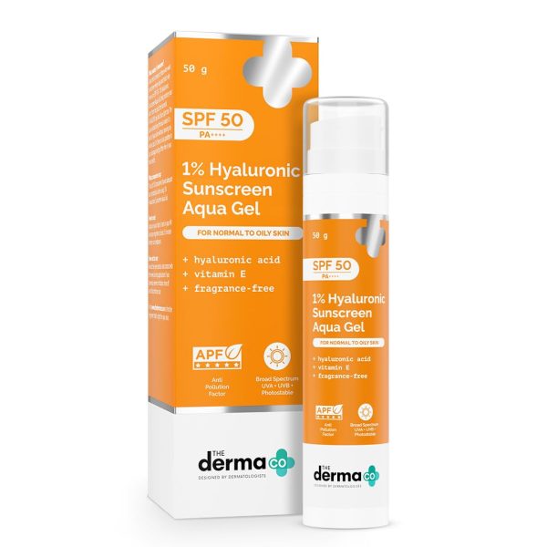The Derma Co 1% Hyaluronic Sunscreen Aqua Gel SPF50 PA++++ (50g)