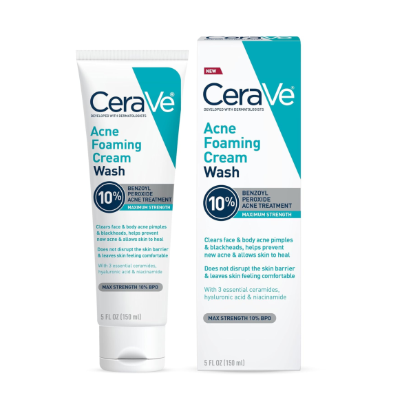 CeraVe Acne Foaming Cream Cleanser With 10% Benzoyl Peroxide 150ml