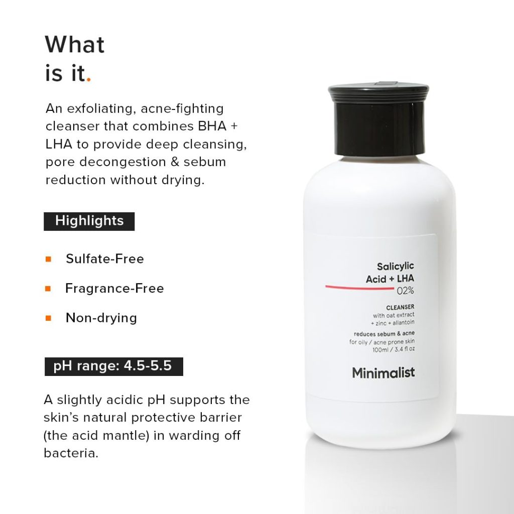 Minimalist Salicylic Acid + LHA 02% Face Cleanser- 100ml