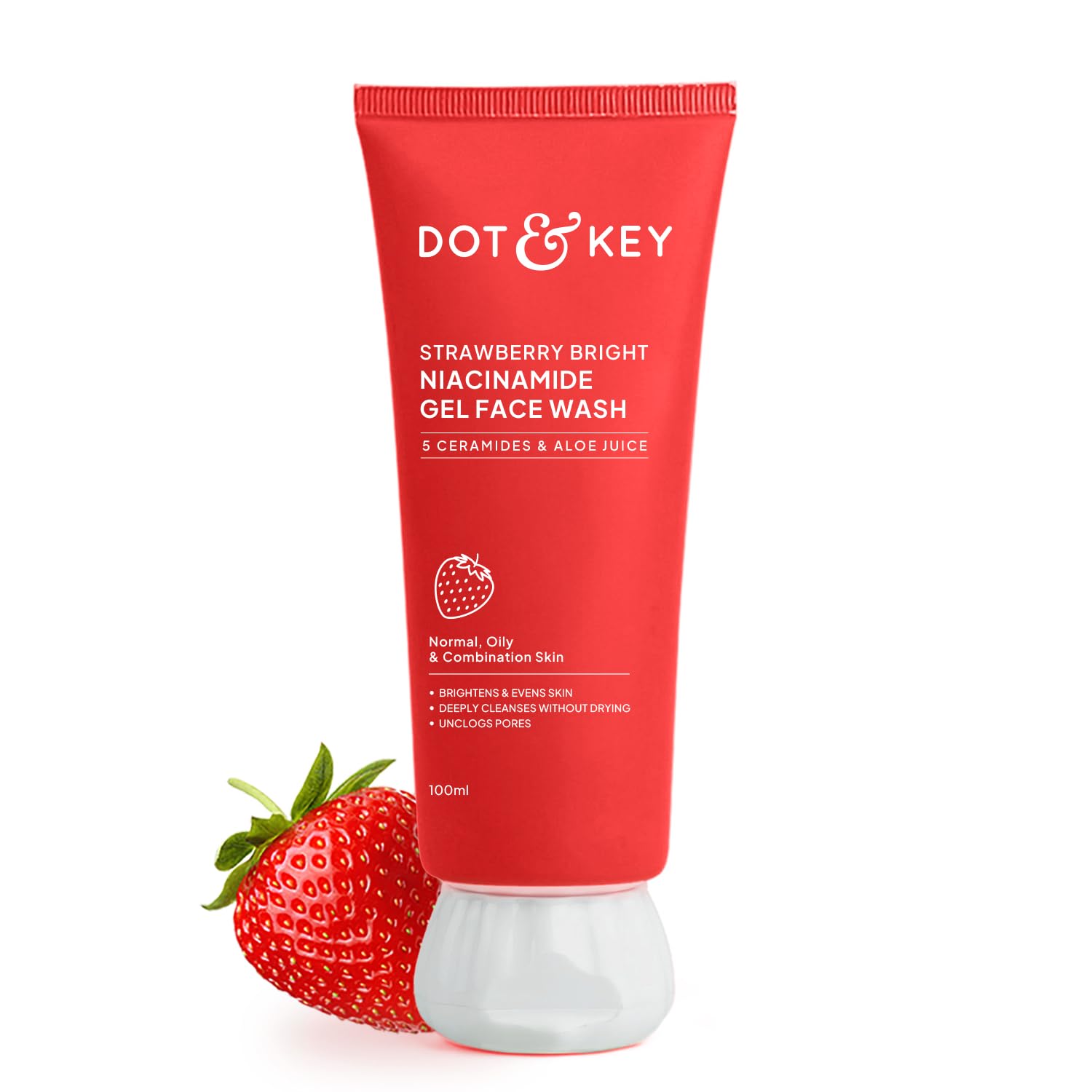 Dot and Key Strawberry Bright Niacinamide Gel Face Wash 100ml