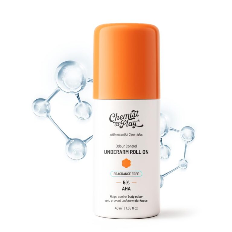 Chemist At Play 5% AHAs + vitamin C Underarm Roll On Fragrance Free 40ml